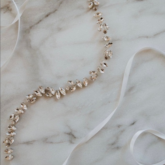 BRIDAL SASH - New, Unused with Marquise Crystals - Luna + Stone Acacia - Picture 8 of 8